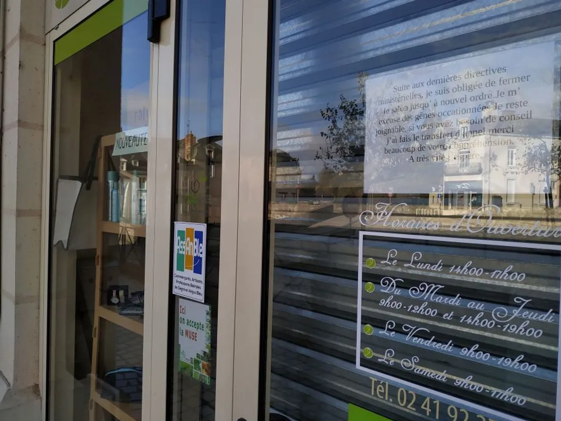 Un commerce fermé à Segré-en-Anjou Bleu en novembre 2020.